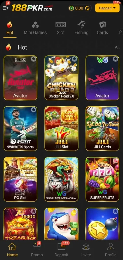 188PKR Game Interface