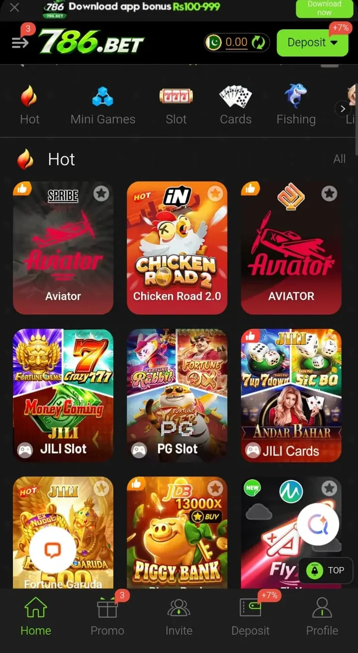 786Bet Game Interface