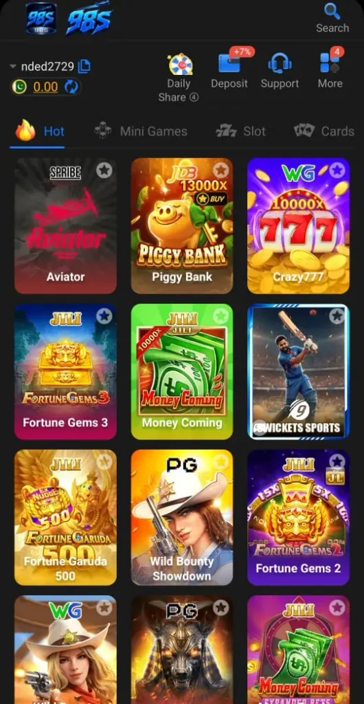 98S Game Interface
