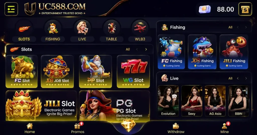 UC588 APK Download Home page