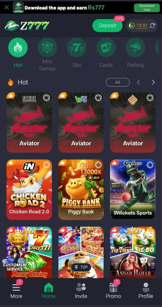 Z777 Game Interface