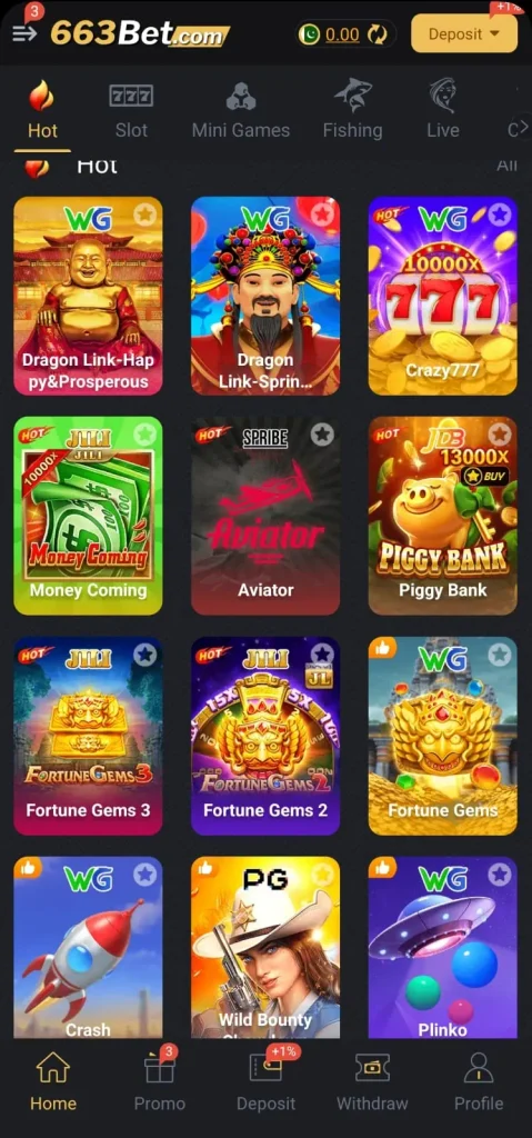 663BET Game Home Page
