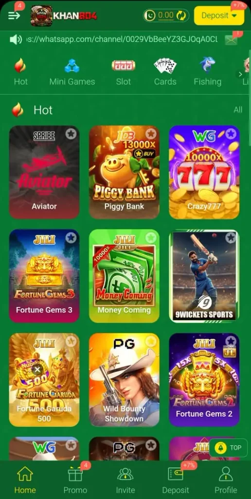 Khan804 Game APK Dasboard