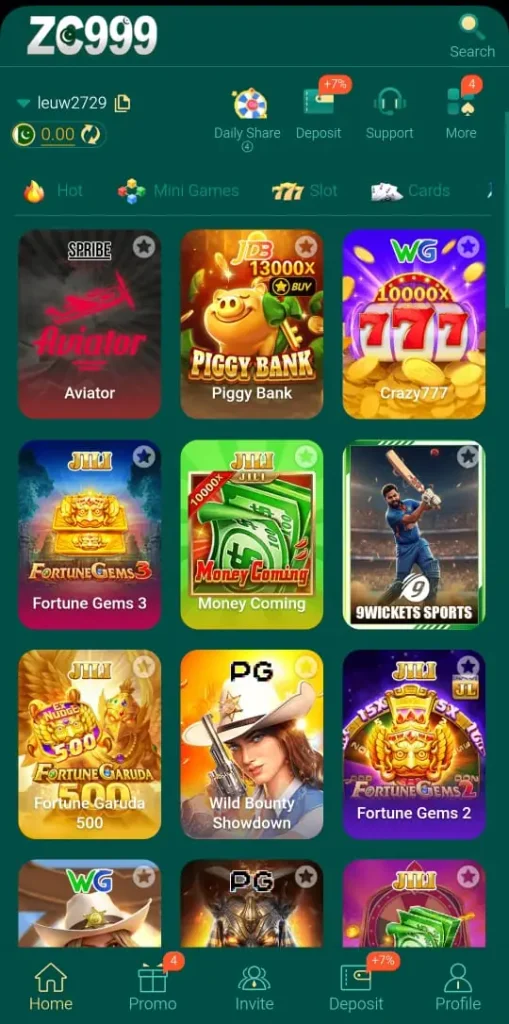 ZC999 APK Interface