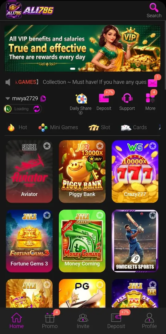 Ali786 Game Dashboard