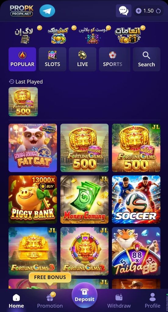 Propk Game Interface