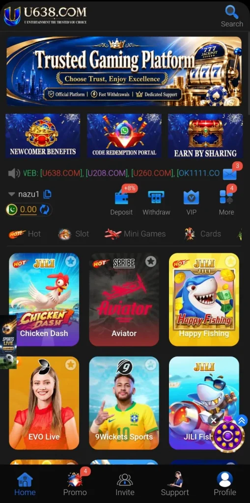 U638 Game Interface