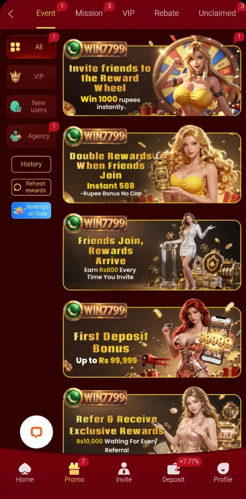 WIN7799 Rewards